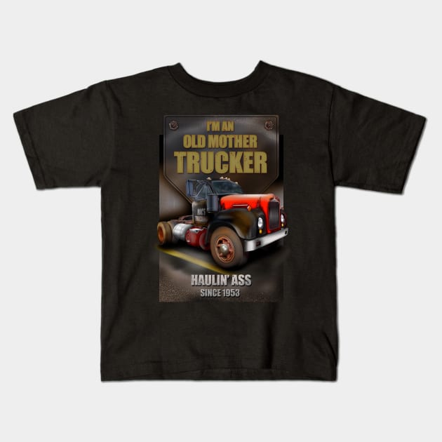 Mack Classic Truck Kids T-Shirt by hardtbonez